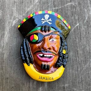 Vintage 90s Jamaica Ceramic Refrigerator Magnet